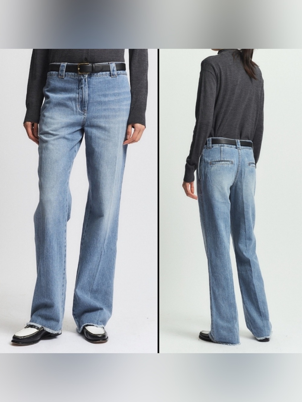 Saint Art High-Rise Wide-Leg Jeans in Medium Blue Size M